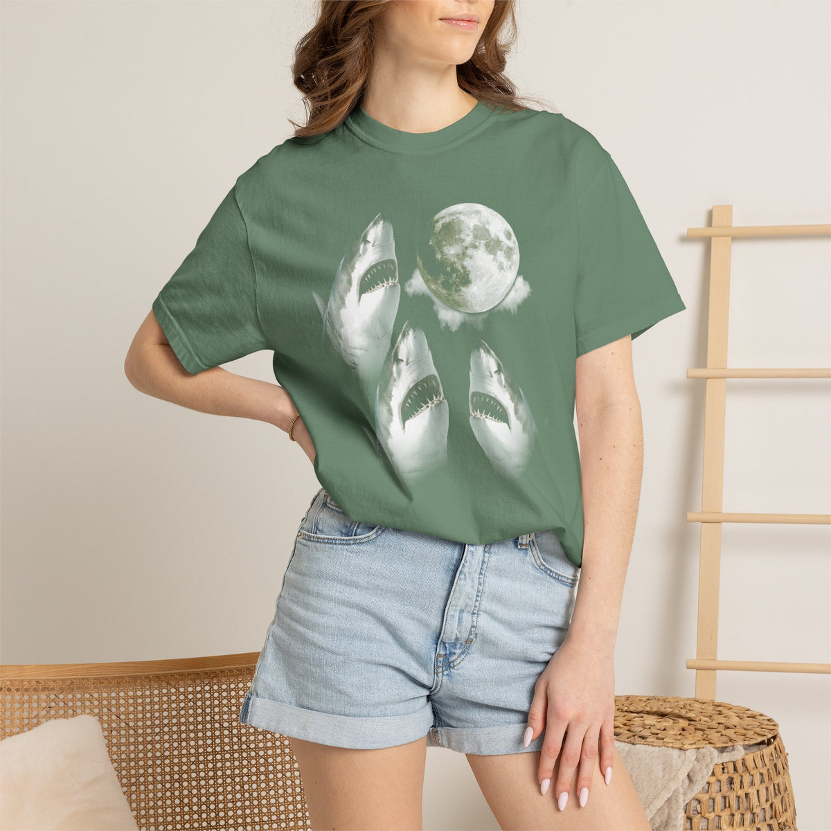 Vintage Shark Moon | Deluxe Comfort Colors® T-Shirt