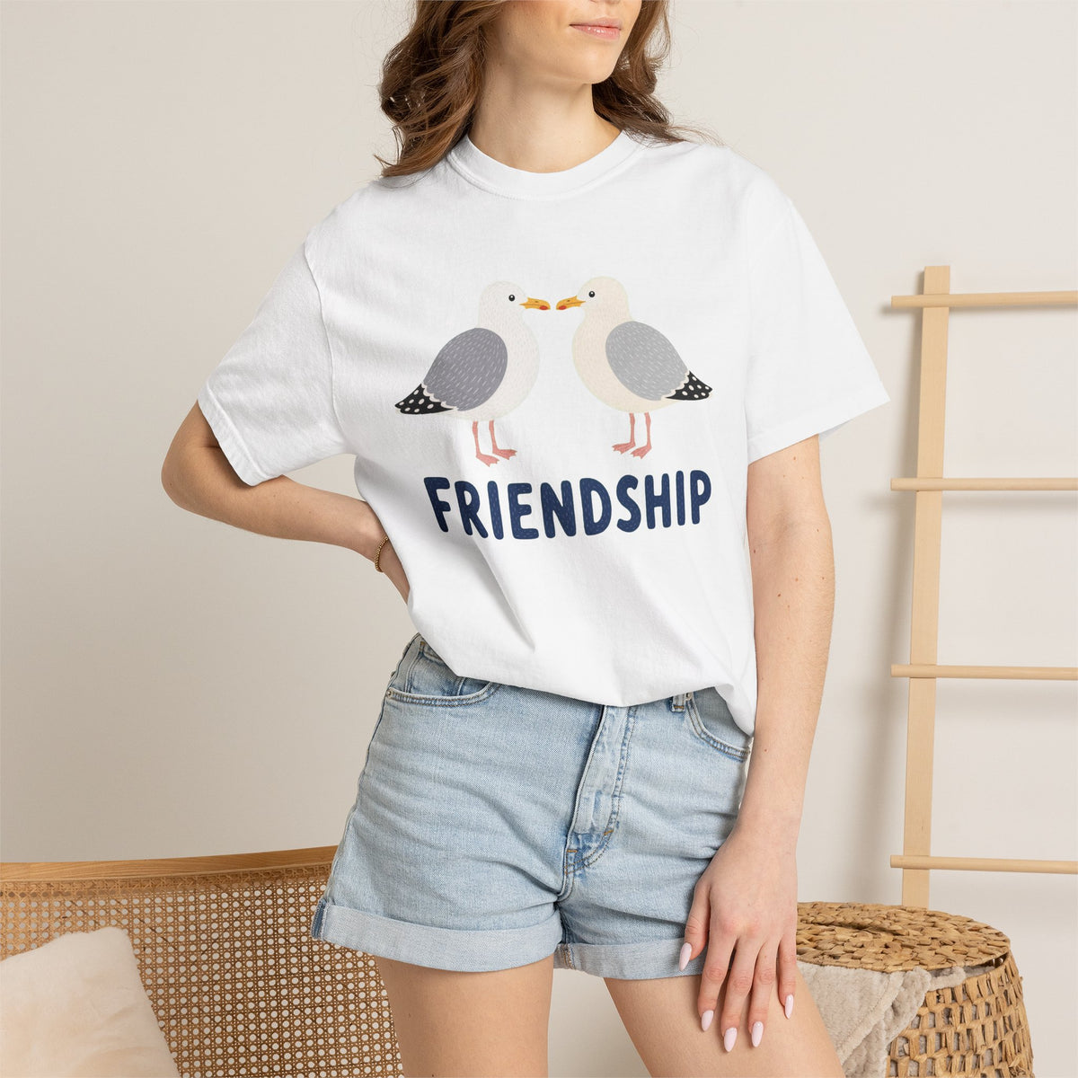 Seagull Friendship T-Shirt — Coastal Seabird Graphic Tee