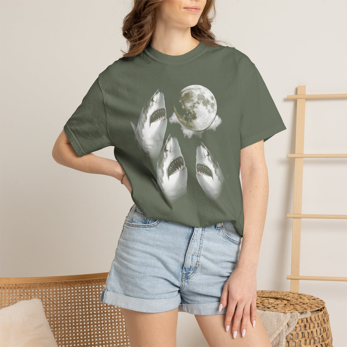 Vintage Shark Moon | Deluxe Comfort Colors® T-Shirt