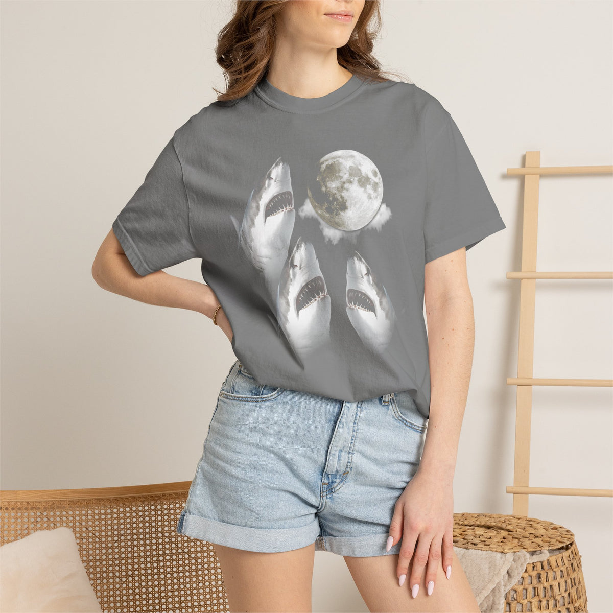 Vintage Shark Moon | Deluxe Comfort Colors® T-Shirt