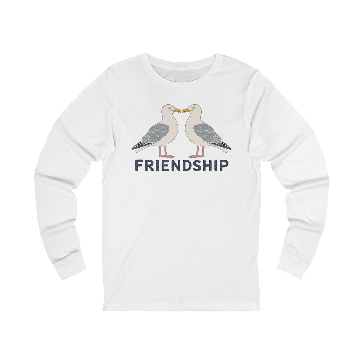 Herring Gull Friendship Long Sleeve | Coastal Seabird Graphic Long Sleeve