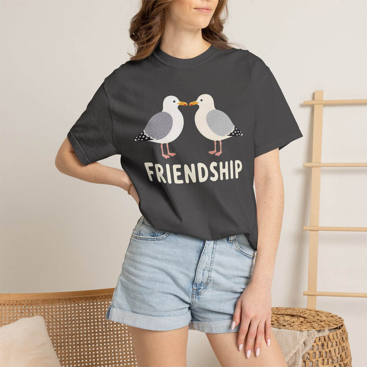 Seagull Friendship T-Shirt — Coastal Seabird Graphic Tee