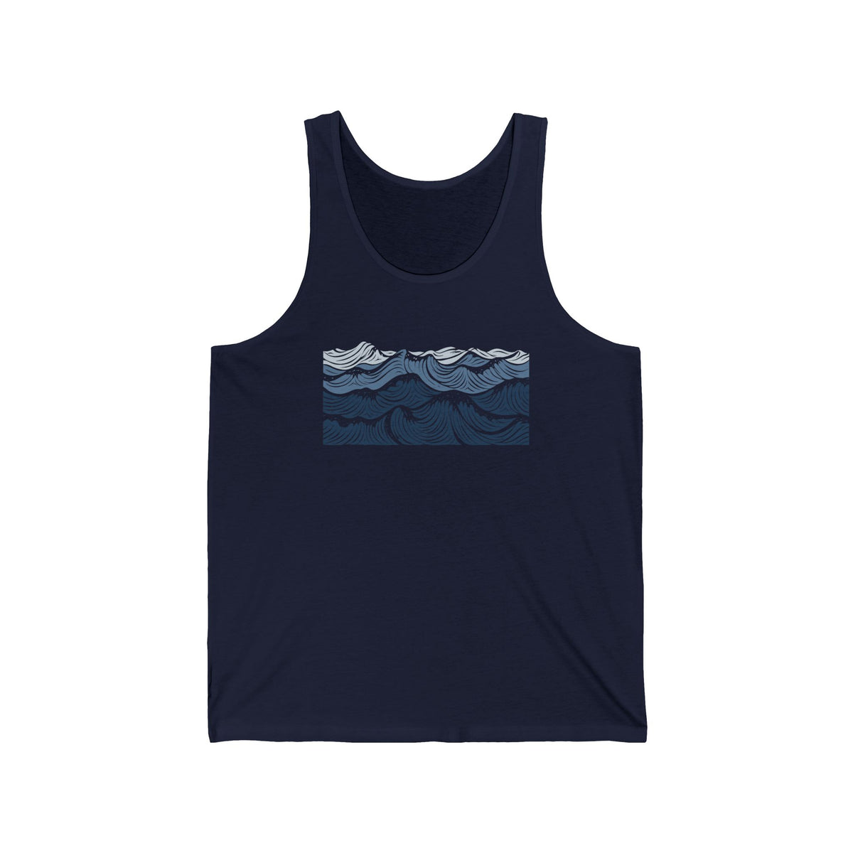 Ocean Waves Tank Top — Nautical Wave Graphic Tank