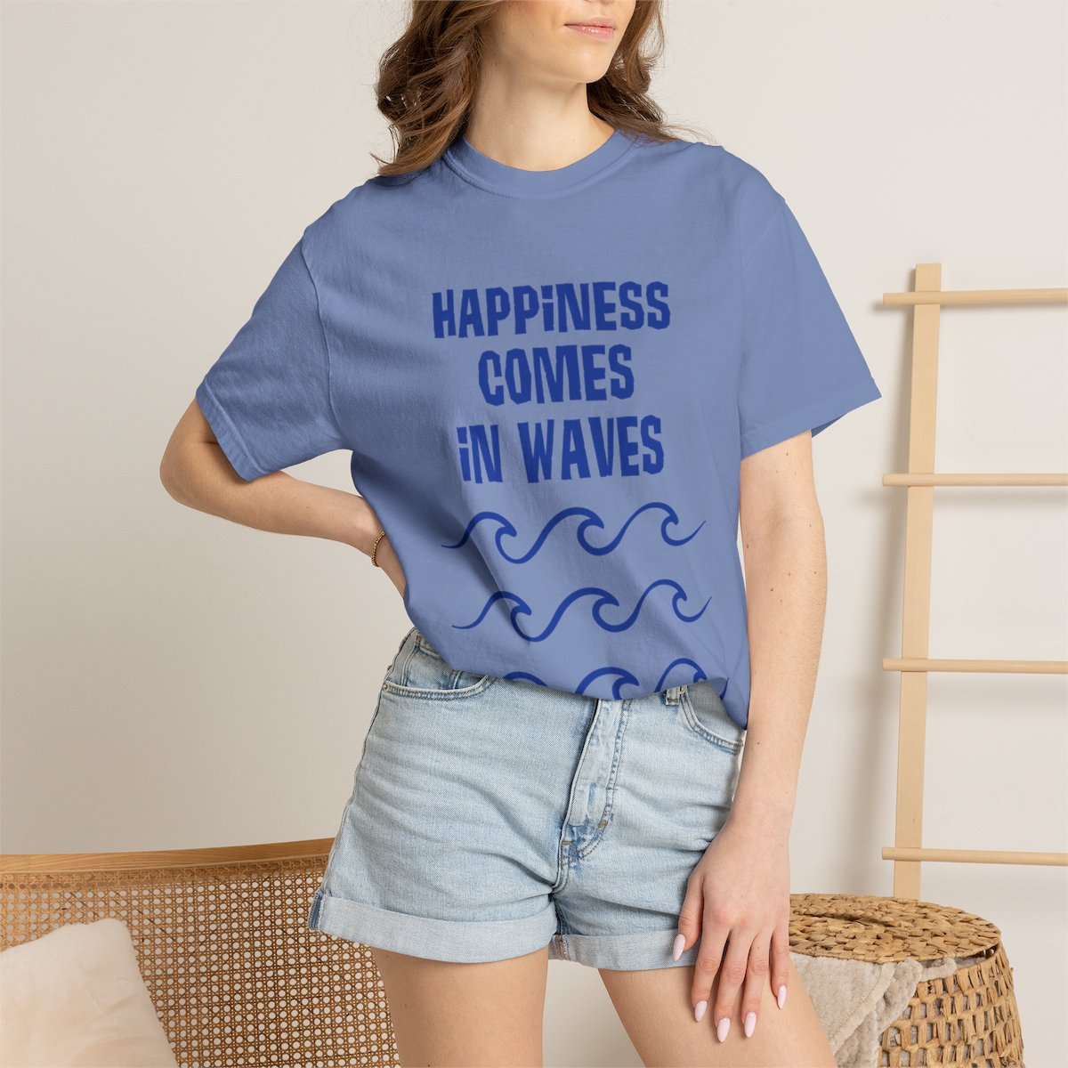 Happiness Comes In Waves - Washed Denim lifestyle